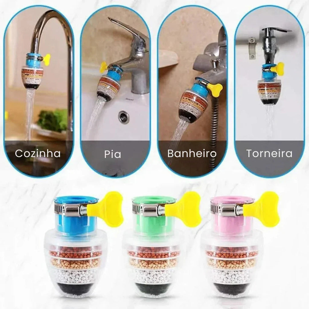 Mini Purificador de Água com Filtro para Torneira