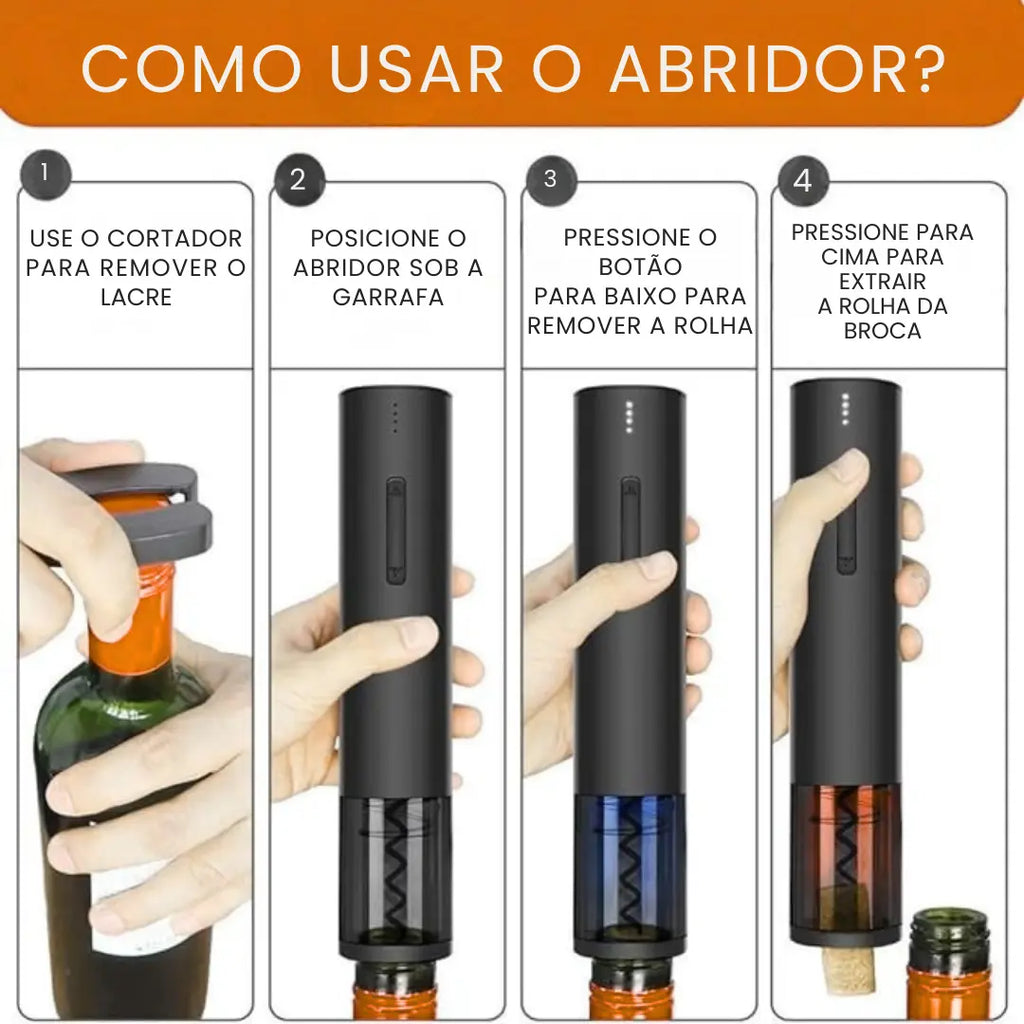 Abridor de Vinho Automático