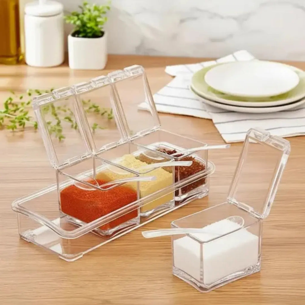 Porta Temperos e Condimentos Acrílico 4 Potes Organizadores