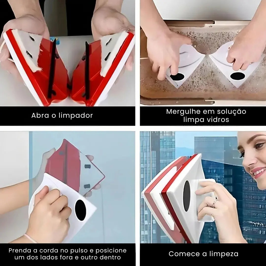 Limpador de Vidro Magnético Dupla Face