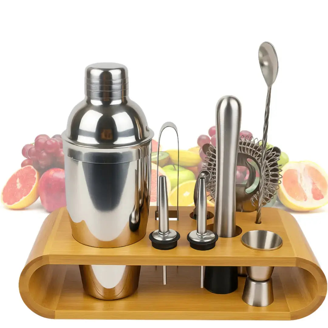 Kit Barman Coqueteleira Profissional Inox 10 Peças