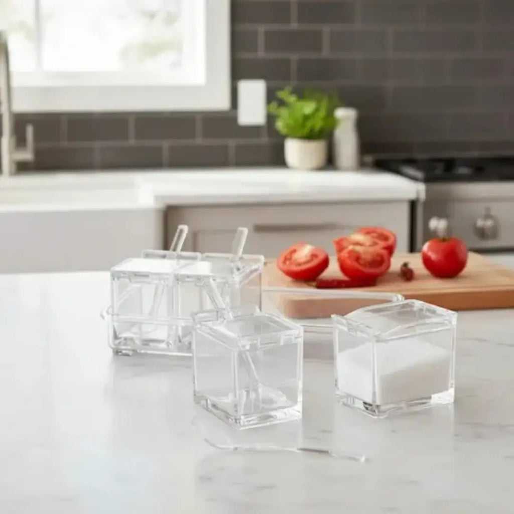 Porta Temperos e Condimentos Acrílico 4 Potes Organizadores
