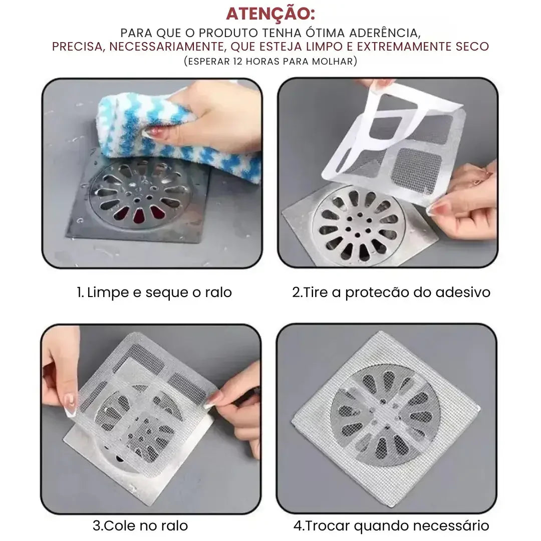 Protetor de Ralo Descartável Adesivo Kit
