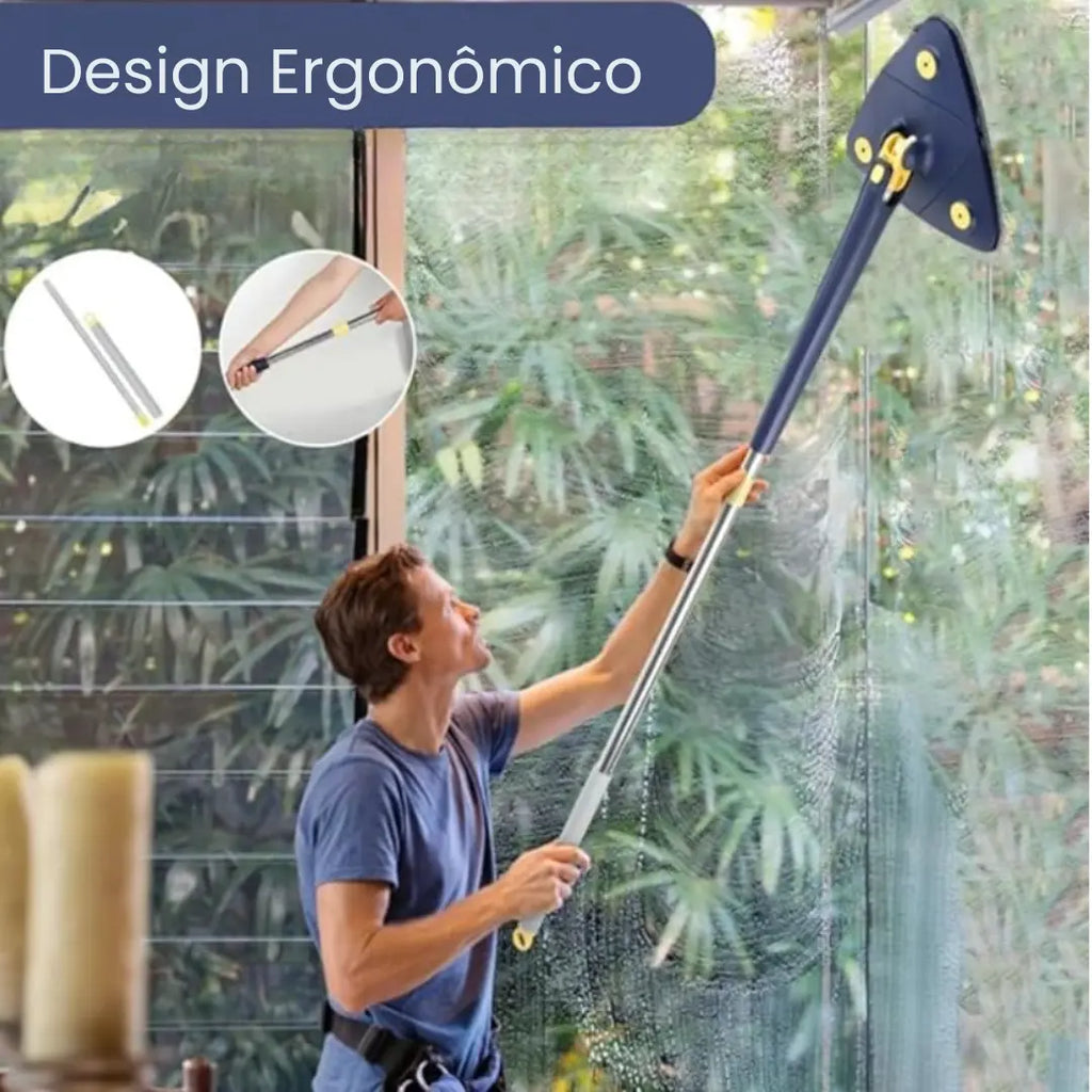 Mop de Limpeza Triangular 360° + Refil Grátis