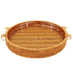 Bandeja de Servir em Vime Redonda