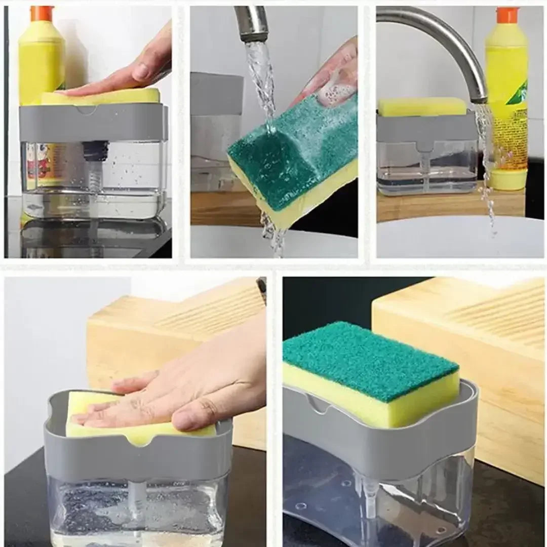 Dispenser Detergente 2 em 1 com Porta Esponja