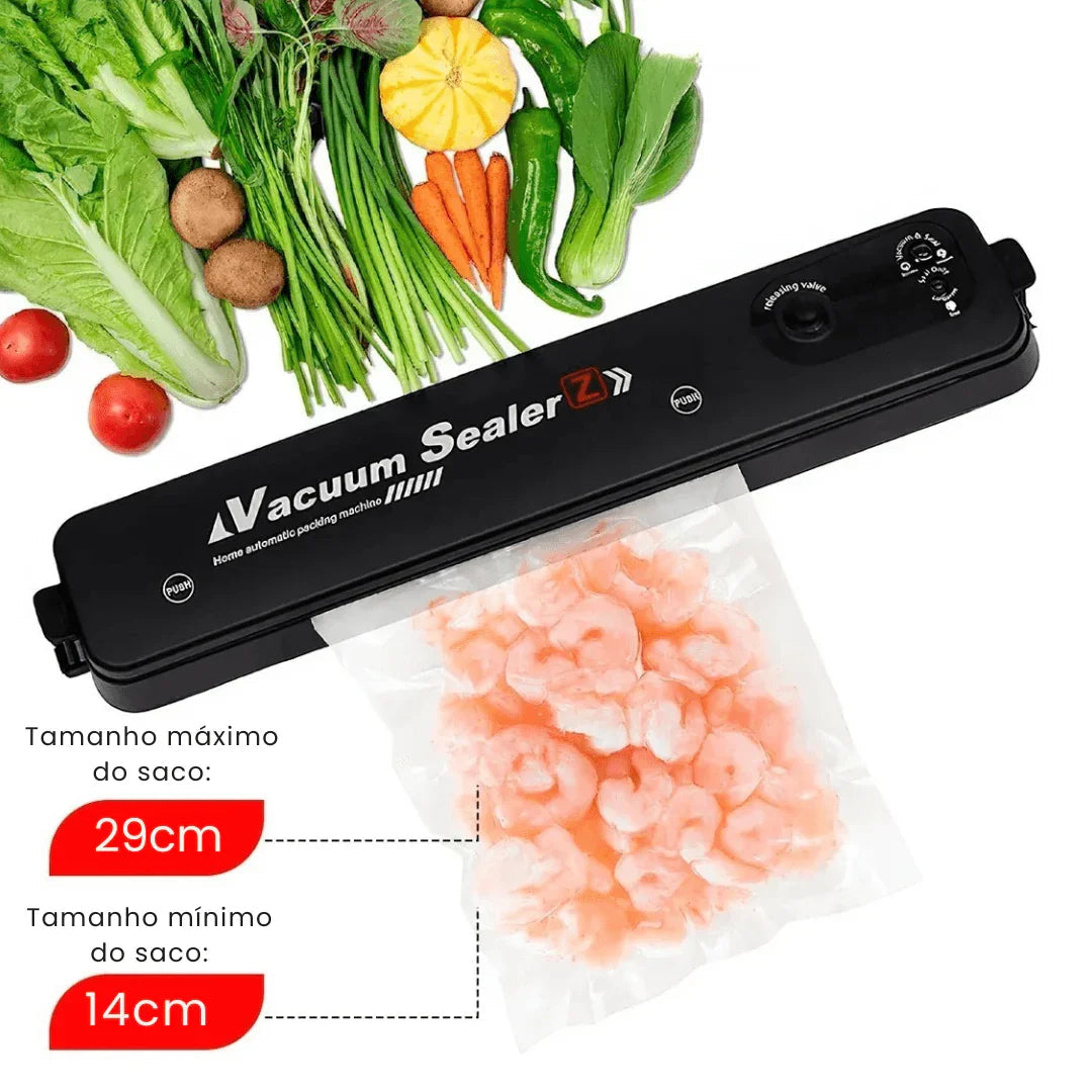 Seladora e Embaladora Automática a Vácuo Portátil + 10 Sacos de Brinde