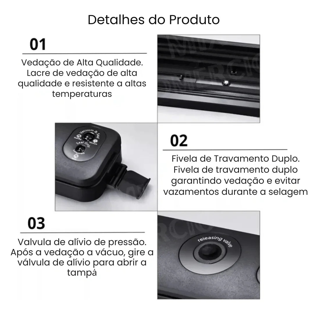 Seladora e Embaladora Automática a Vácuo Portátil + 10 Sacos de Brinde