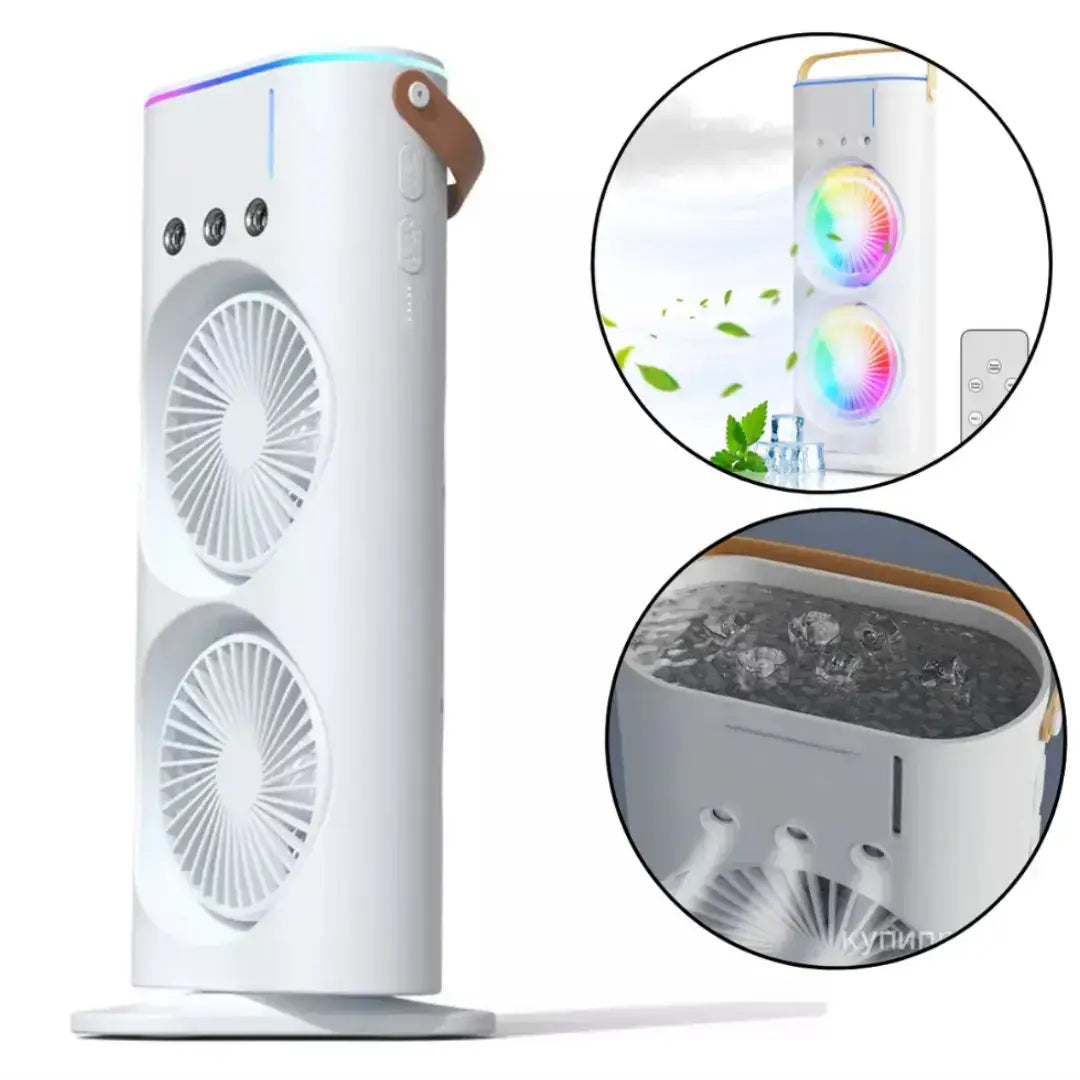 Mini Climatizador de Ar Portátil 3 em 1 USB Silencioso