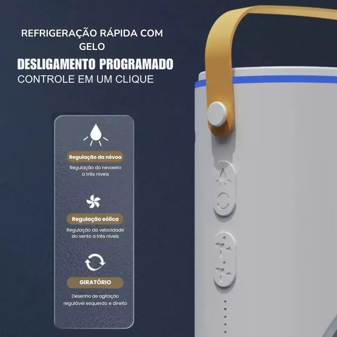 Mini Climatizador de Ar Portátil 3 em 1 USB Silencioso