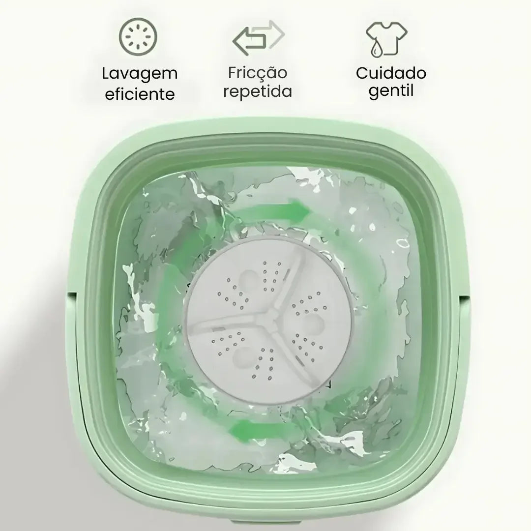 Mini Máquina de Lavar Roupa Dobrável TurboClean 9 Litros