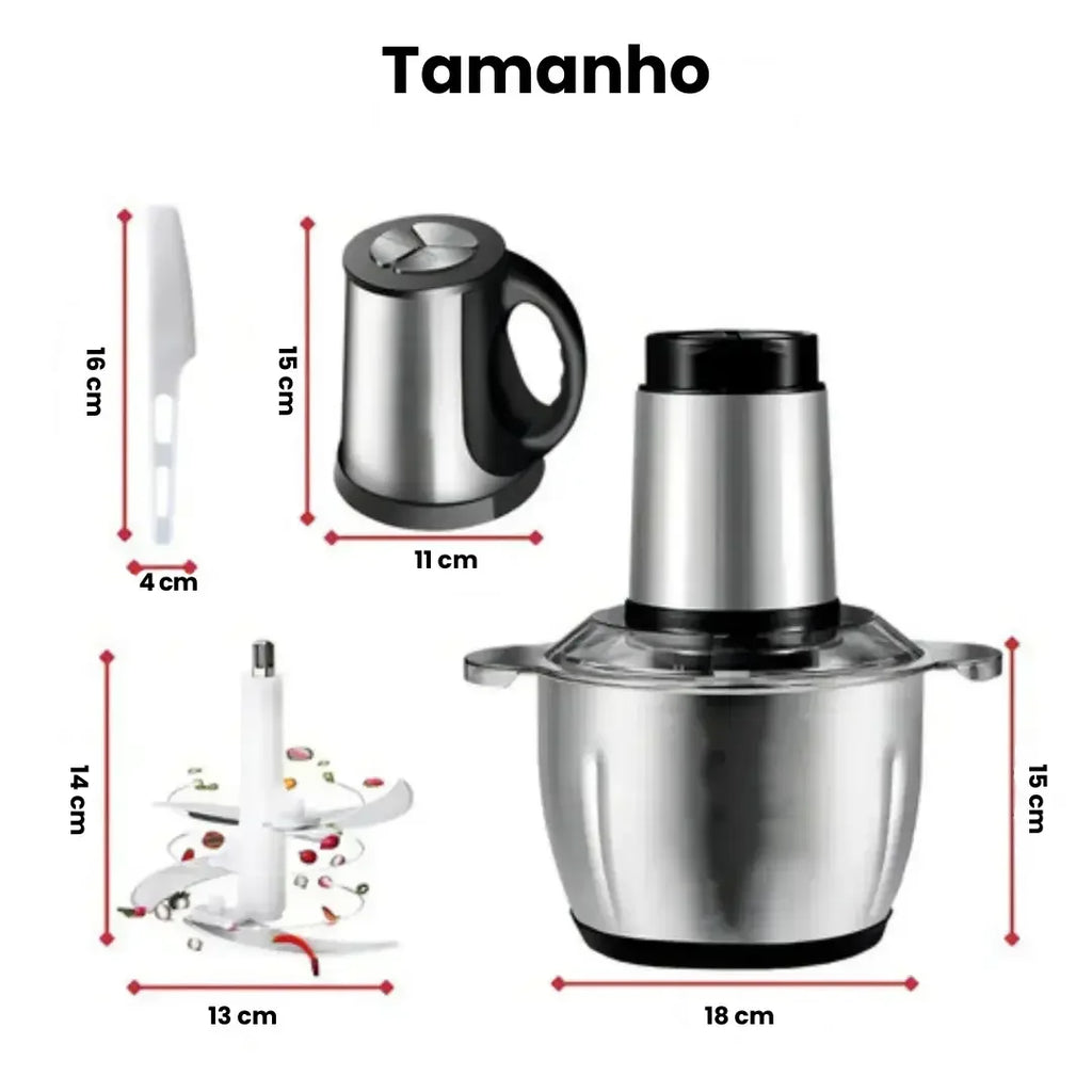 Moedor e Triturador Multifuncional em Aço Inox PowerChef 300
