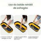 Mop de Limpeza Flat Slim 360º + Balde Retrátil