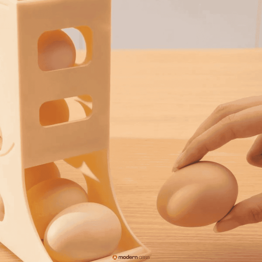 Organizador Porta-Ovos com Rolagem Automática