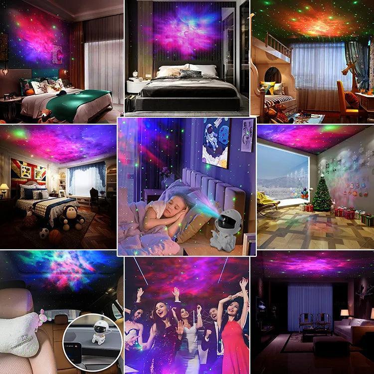 Luminária Astronauta Projetor de Galáxia Led