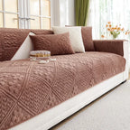 Capa de Sofá Aveludada com Estampa Floral para Todas as Estações - Macia e Antiderrapante