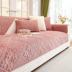 Capa de Sofá Aveludada com Estampa Floral para Todas as Estações - Macia e Antiderrapante