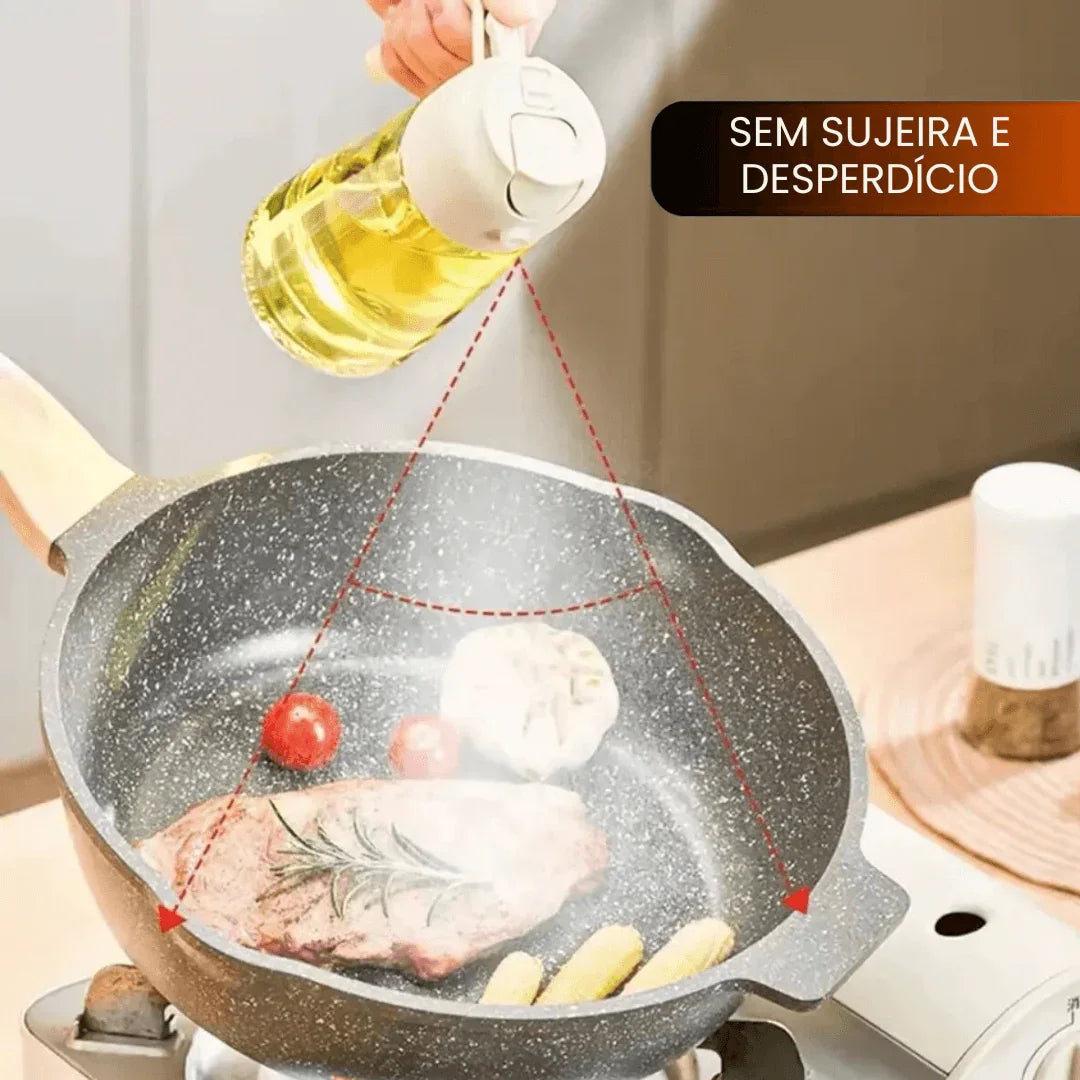 Porta Azeite de Vidro 2 em 1 Spray e Borrifador